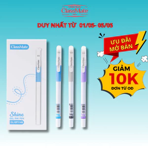 Hộp 12 Bút Gel Ngòi 0.5mm CLASSMATE, Bút Gel Học Sinh 3 Màu Xanh Đen Tím Có Ngòi Thay Thế, Viết Không Gai CL-GP114