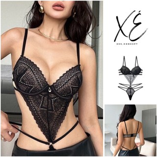 Áo liền thân - Đồ lót ren dây gợi cảm dây có gọng đệm dày nâng ngực ( BS21)- Sản phẩm che tên