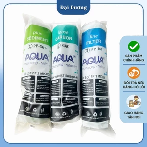 Bộ lõi lọc 1 2 3 Aqua chính hãng bọc giấy dùng cho máy lọc nước RO gia đình