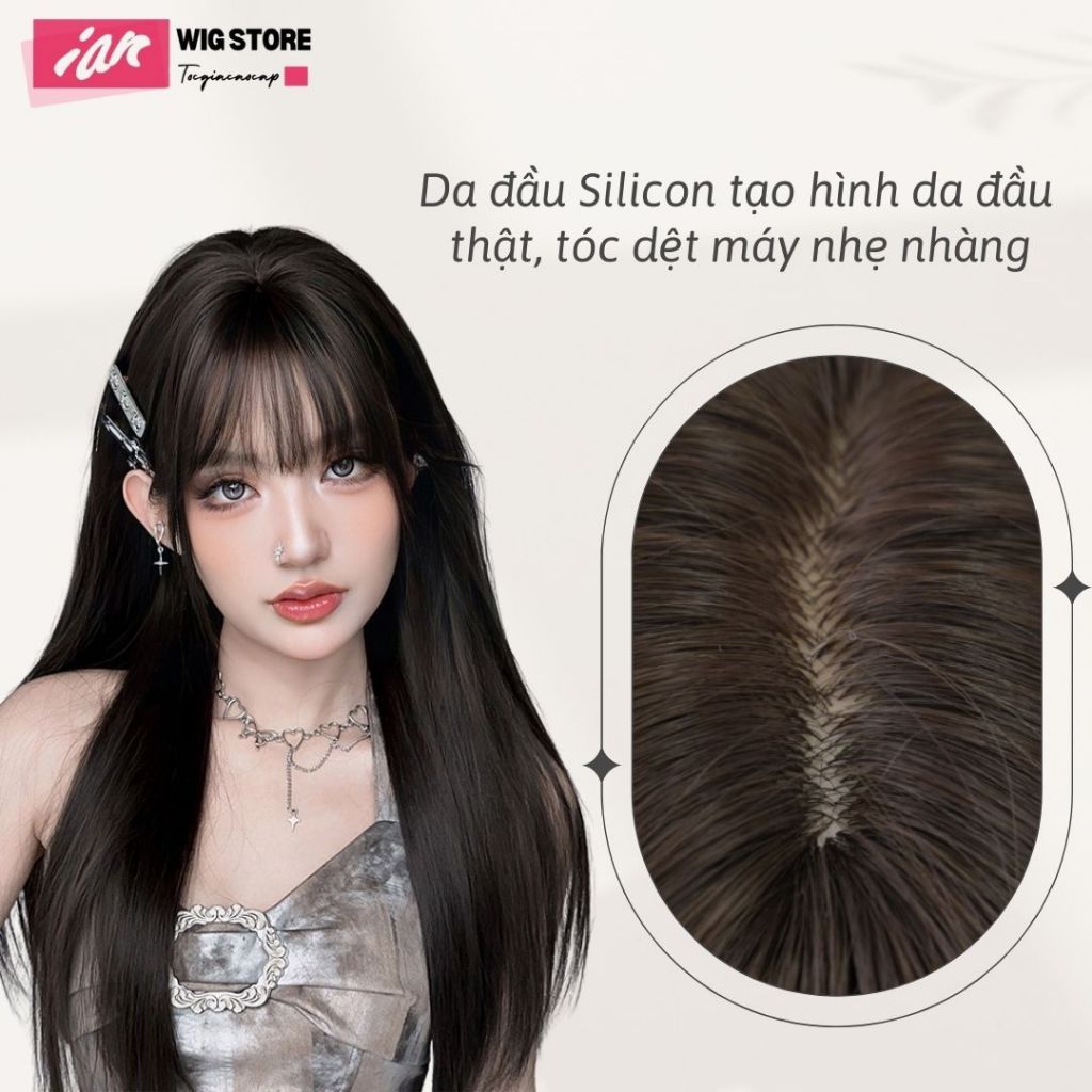 Tóc Giả Nguyên Đầu iAn Cao Cấp, Tóc Nguyên Đầu Chất Liệu Tơ Lụa Mờ Chịu NHiệt