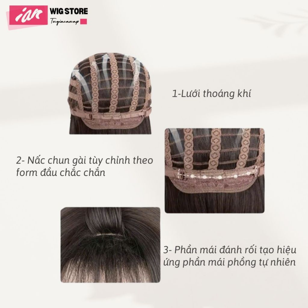 Tóc Giả Nguyên Đầu iAn Cao Cấp, Tóc Nguyên Đầu Chất Liệu Tơ Lụa Mờ Chịu NHiệt
