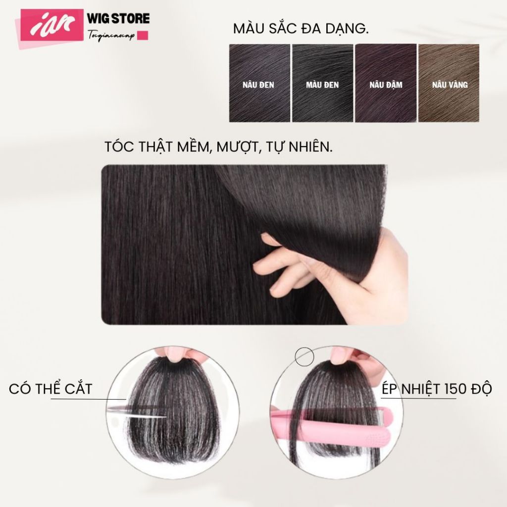 TÓC Giả Mái Thưa Bằng TÓC THẬT 100%- Dệt Tay Siêu HOT Phong Cách Hàn Quốc ( Uốn Duỗi theo ý muốn)