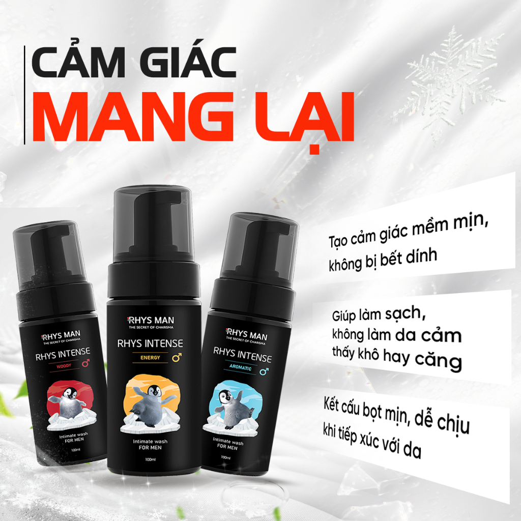 Ảnh Bọt vệ sinh nam RHYS MAN tạo bọt mịn Rhys Intense 100ml 2