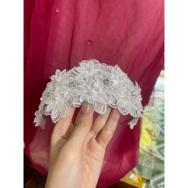 🌸🌸🌸Bờm cô dâu hoa ren xen kẽ xinh|PHUKIENCUOIYENLINH