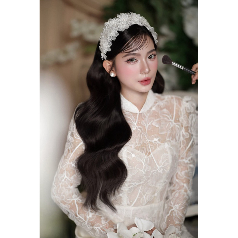 🌸🌸🌸Bờm cô dâu hoa ren xen kẽ xinh|PHUKIENCUOIYENLINH