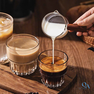 Ly thủy tinh 2 tầng đáy sọc chuyên dụng cho quán trà, cà phê, cocktail, decor trang trí cao cấp I1