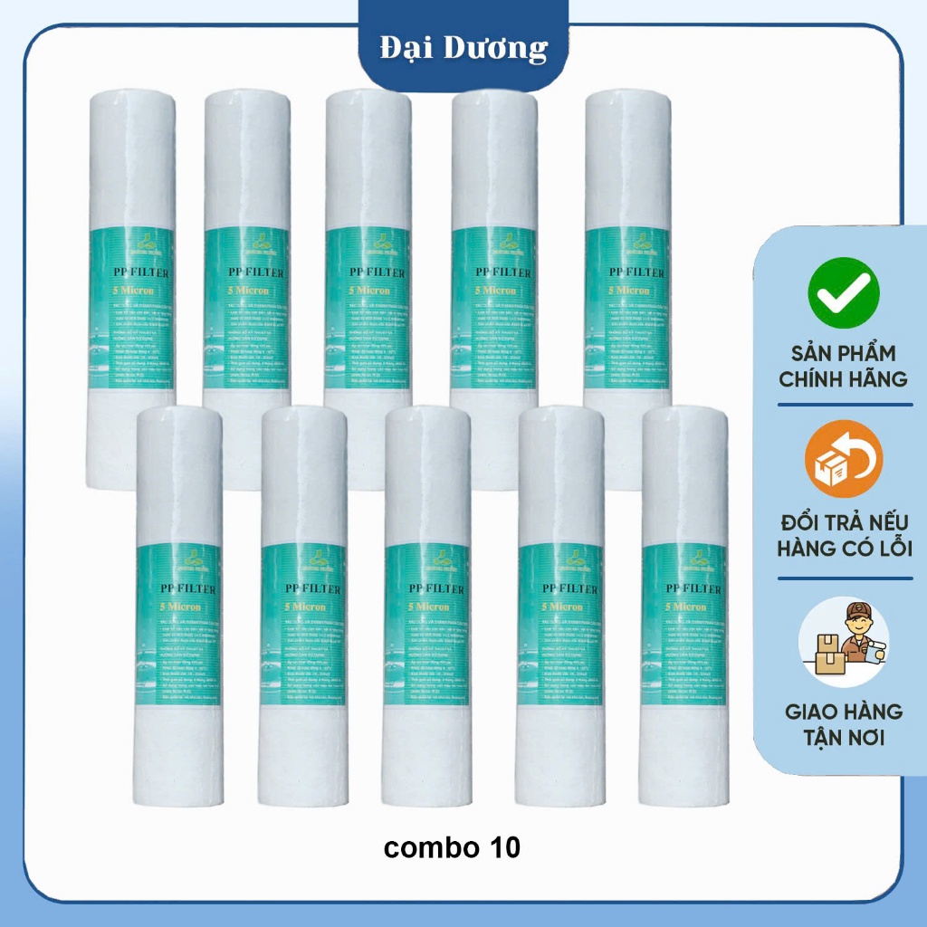 Combo 10 lõi lọc nước số 1 10inch sử dụng cho tất cả các loại máy lọc nước