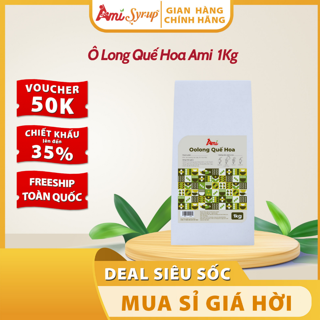 Trà Oolong quế hoa AMI gói 1kg, hương thơm tinh tế, vị thanh tao hoàn hảo cho pha chế