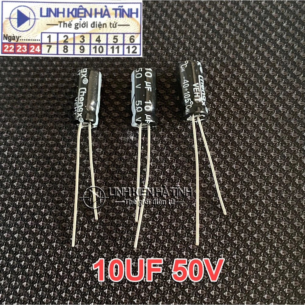 [100 CON] TỤ HÓA 50V10UF 10UF 50V