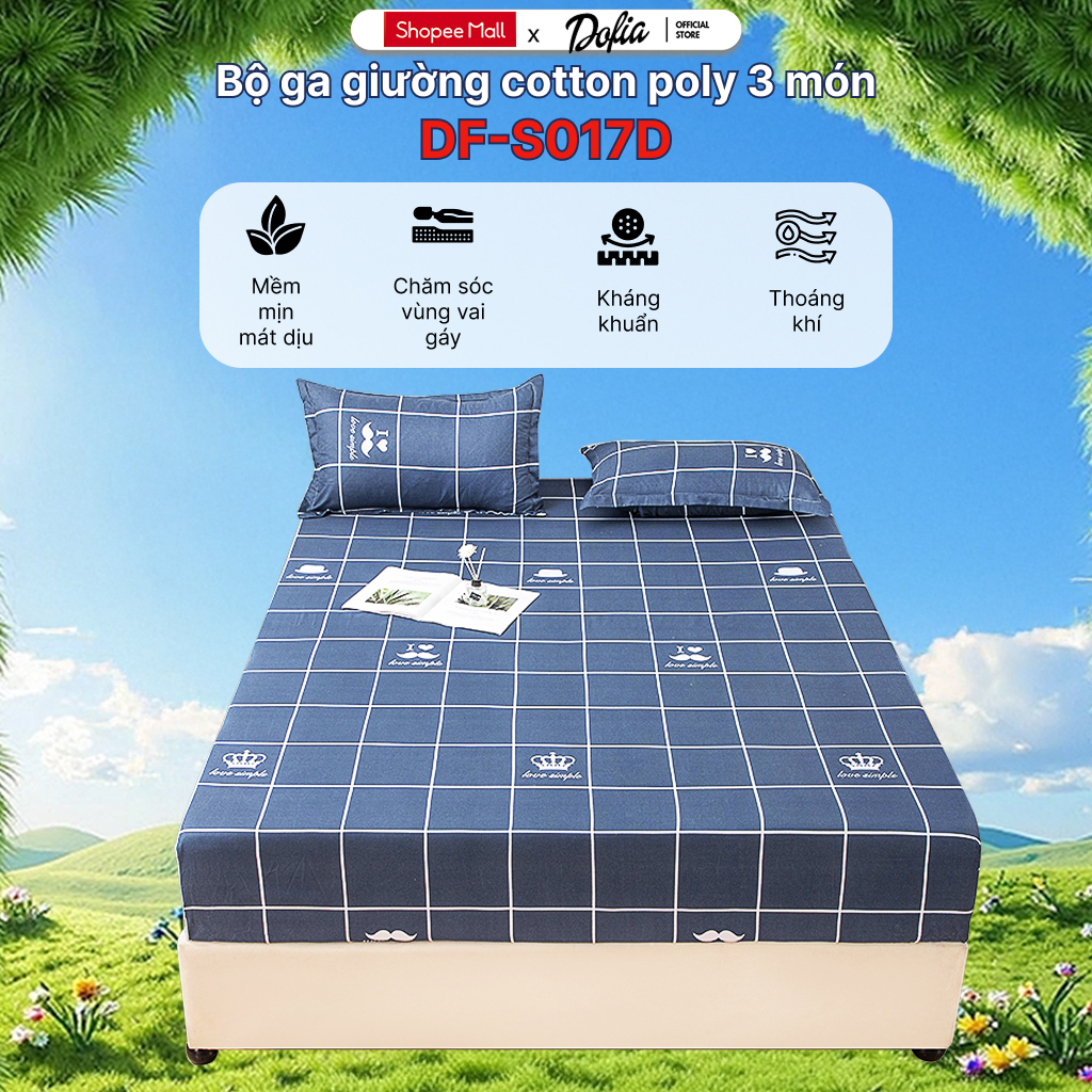 Ảnh Bộ Ga Trải Giường Dofia cao cấp chất liệu An Toàn cho Làn Da Kháng Khuẩn và thoáng mát 1