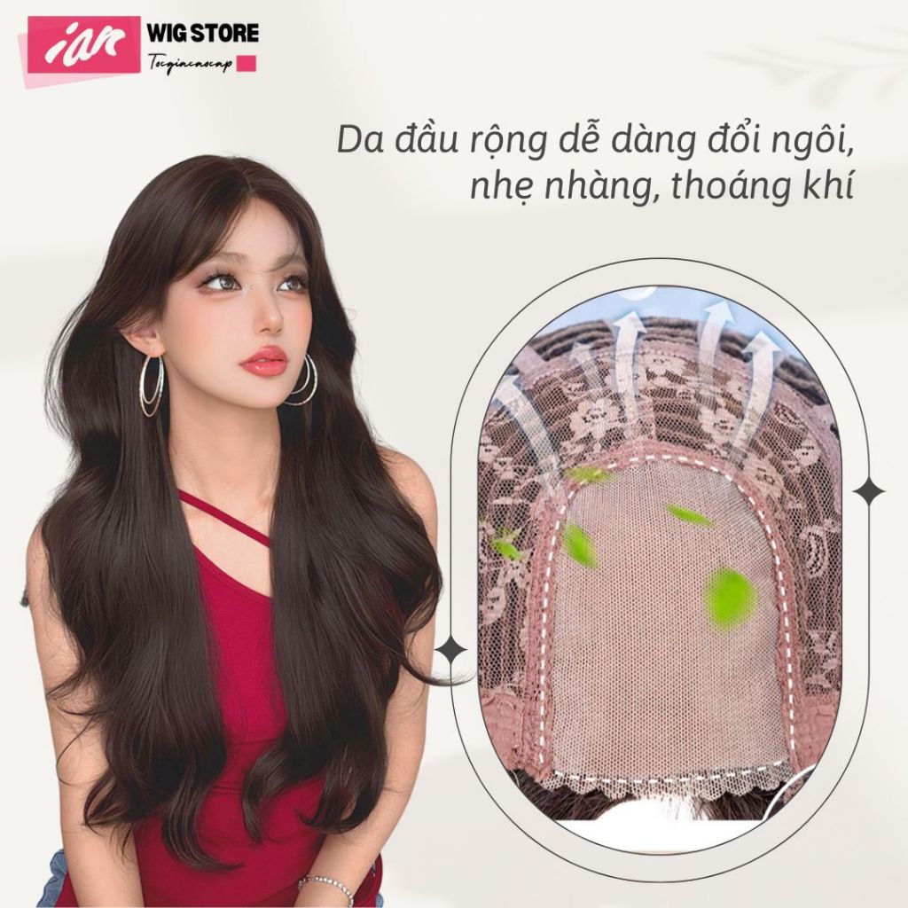 Tóc Giả Nguyên Đầu  WIG STAR,Tóc Giả iAn Cao Cấp,Dệt ren tay thế hệ mới hiện đại