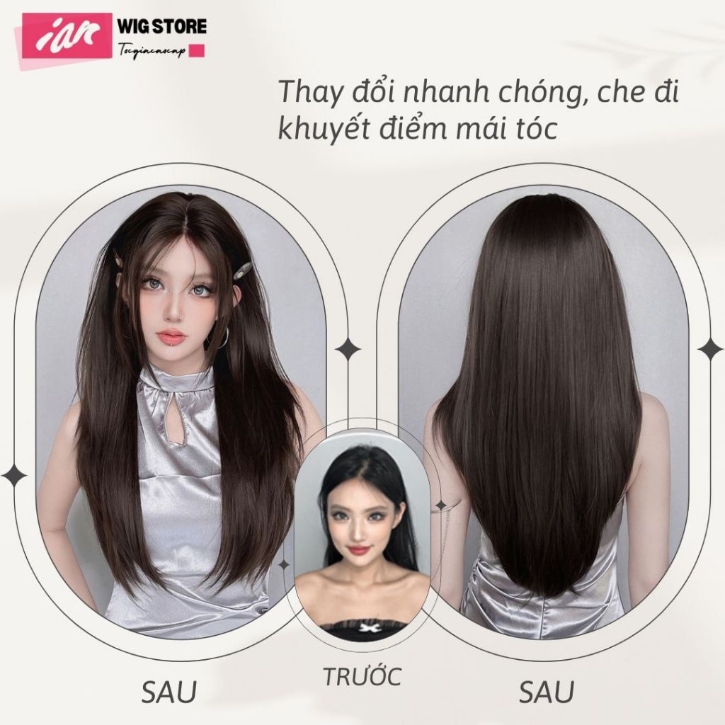 Tóc Giả Nguyên Đầu  WIG STAR,Tóc Giả iAn Cao Cấp,Dệt ren tay thế hệ mới hiện đại