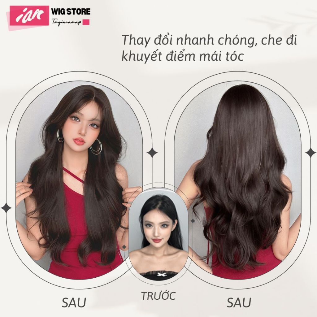 Tóc Giả Nguyên Đầu  WIG STAR,Tóc Giả iAn Cao Cấp,Dệt ren tay thế hệ mới hiện đại