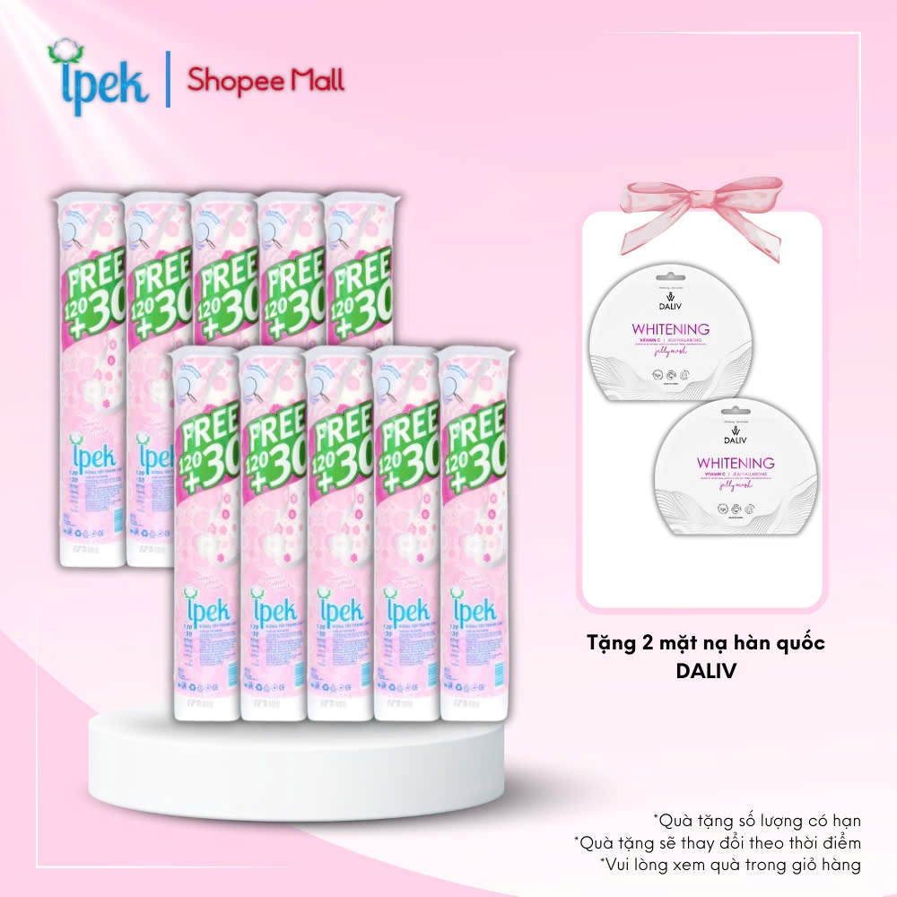 Ảnh Combo 10 gói bông tẩy trang Ipek Thổ Nhĩ Kỳ 150 miếng (10 gói * 150 miếng) 1