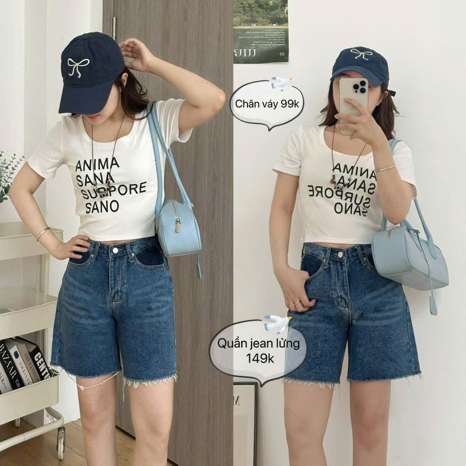 Quần Jean Lửng CG jean lai cắt túi màu