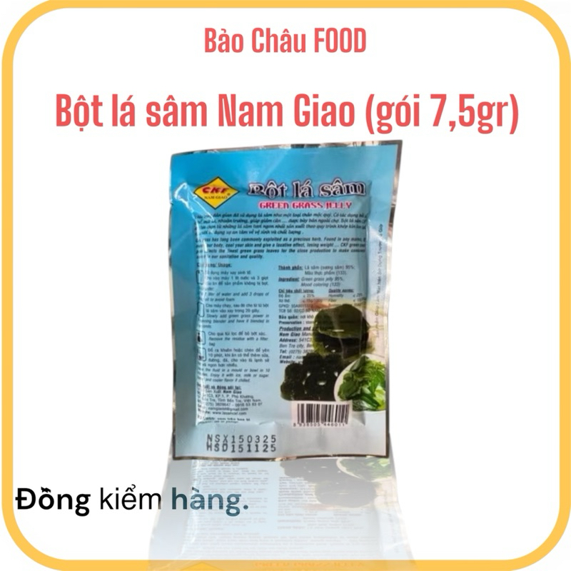 combo 5, 10 gói bột lá sâm(7,5gr/gói) Bột lá sâm Nam Giao được làm từ 100% lá sâm tươi,