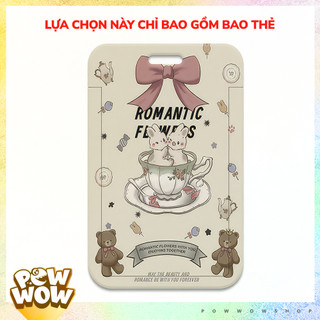 Bao Đựng Thẻ Nhân Viên Nhựa ABS Hình Thỏ Rabbit – Hoạ Tiết Romantic Flowers Dễ Thương Phong Cách Tiểu Thư