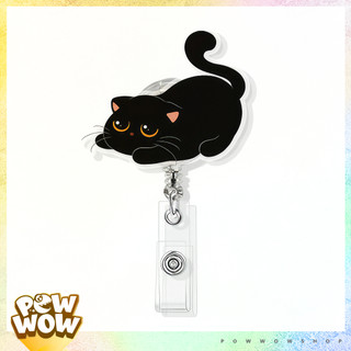 Lõi Tơrua Kéo Rút 60cm Nhựa ABS Hình Mèo Đen – Hoạ Tiết Acrylic Black Cat Dễ Thương Sử Dụng Gắn Bao Thẻ / Móc Khoá