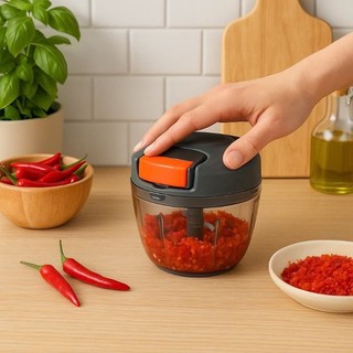 Dụng cụ xay tỏi ớt CHEF&CHEF 650ml cầm tay tiện lợi lưỡi dao inox siêu bền, tiện dụng hàng chuẩn