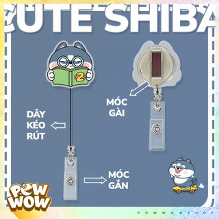 Lõi Tơrua Kéo Rút 60cm Nhựa ABS Hình Chó Mặt Tròn – Hoạ Tiết Acrylic Husky Dog Dễ Thương Sử Dụng Gắn Bao Thẻ / Móc Khoá