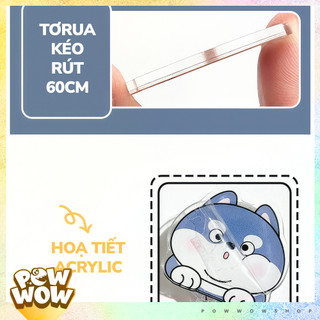 Lõi Tơrua Kéo Rút 60cm Nhựa ABS Hình Chó Mặt Tròn – Hoạ Tiết Acrylic Husky Dog Dễ Thương Sử Dụng Gắn Bao Thẻ / Móc Khoá