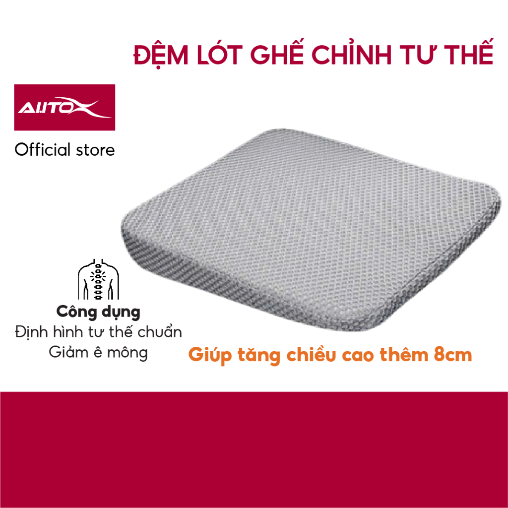 [Outlet S2] Đệm lót ghế ô tô tăng chiều cao AutoX cao 8 cm thiết kế chiều dốc chỉnh tư thế ngồi chuẩn