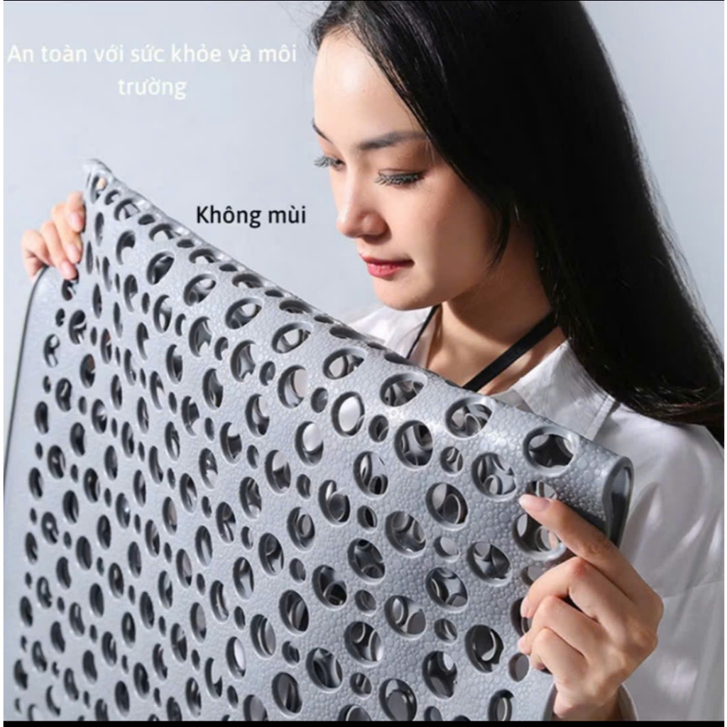 Thảm Nhà Tắm Chống Trơn Trượt, Bám hít tốt Chất Liệu Nhựa PVC
