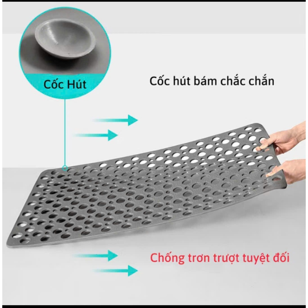 Thảm Nhà Tắm Chống Trơn Trượt, Bám hít tốt Chất Liệu Nhựa PVC