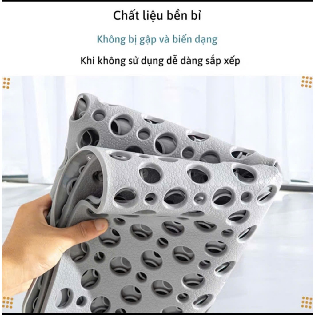 Thảm Nhà Tắm Chống Trơn Trượt, Bám hít tốt Chất Liệu Nhựa PVC