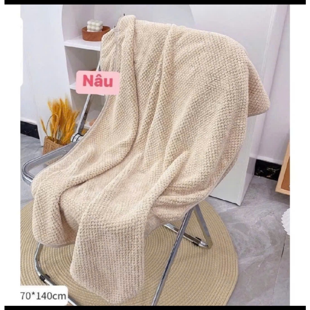 Khăn tăm san hô siêu thấm hút, khăn tắm hàn quốc chất liệu sợi Microfiber kích thước 70x140cm
