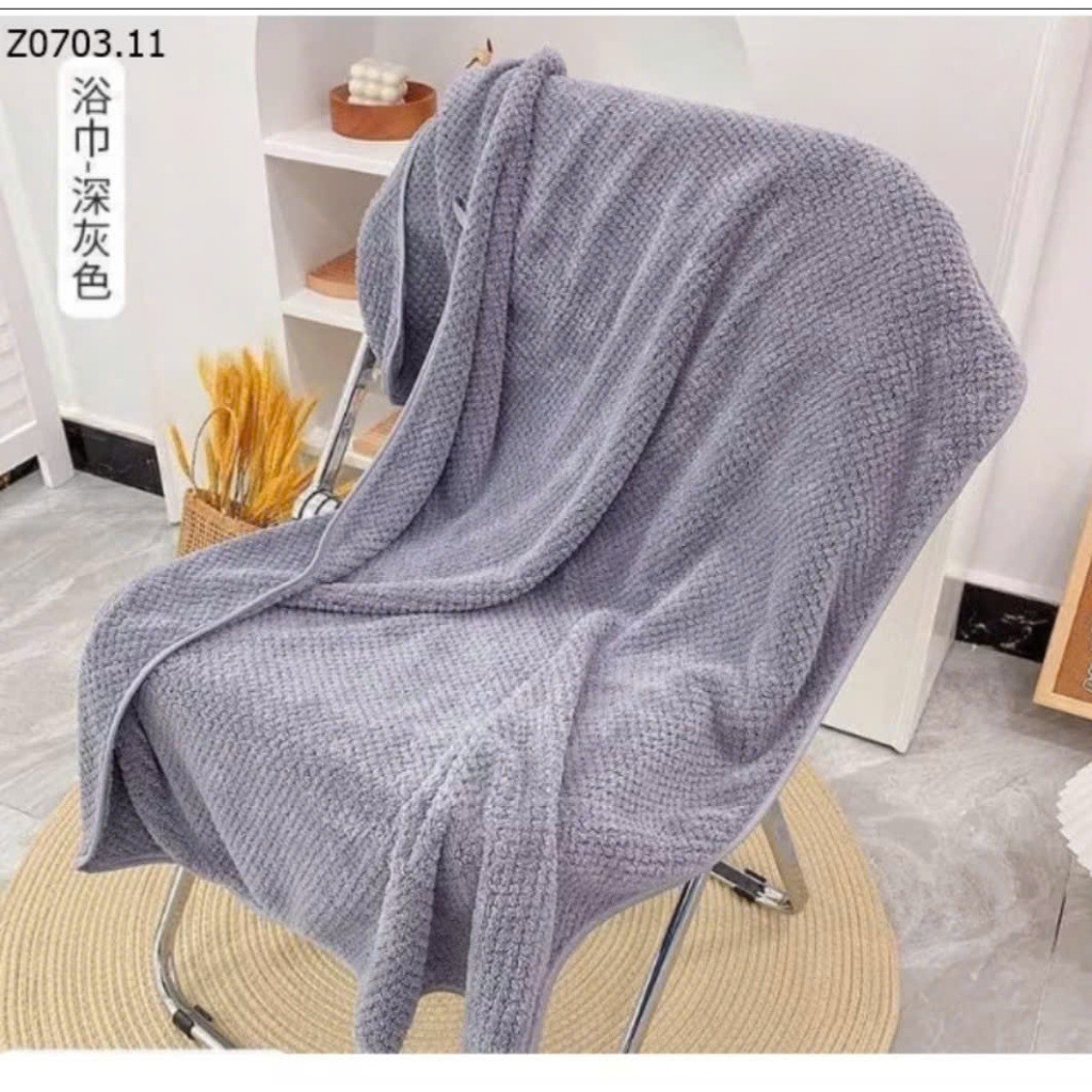 Khăn tăm san hô siêu thấm hút, khăn tắm hàn quốc chất liệu sợi Microfiber kích thước 70x140cm