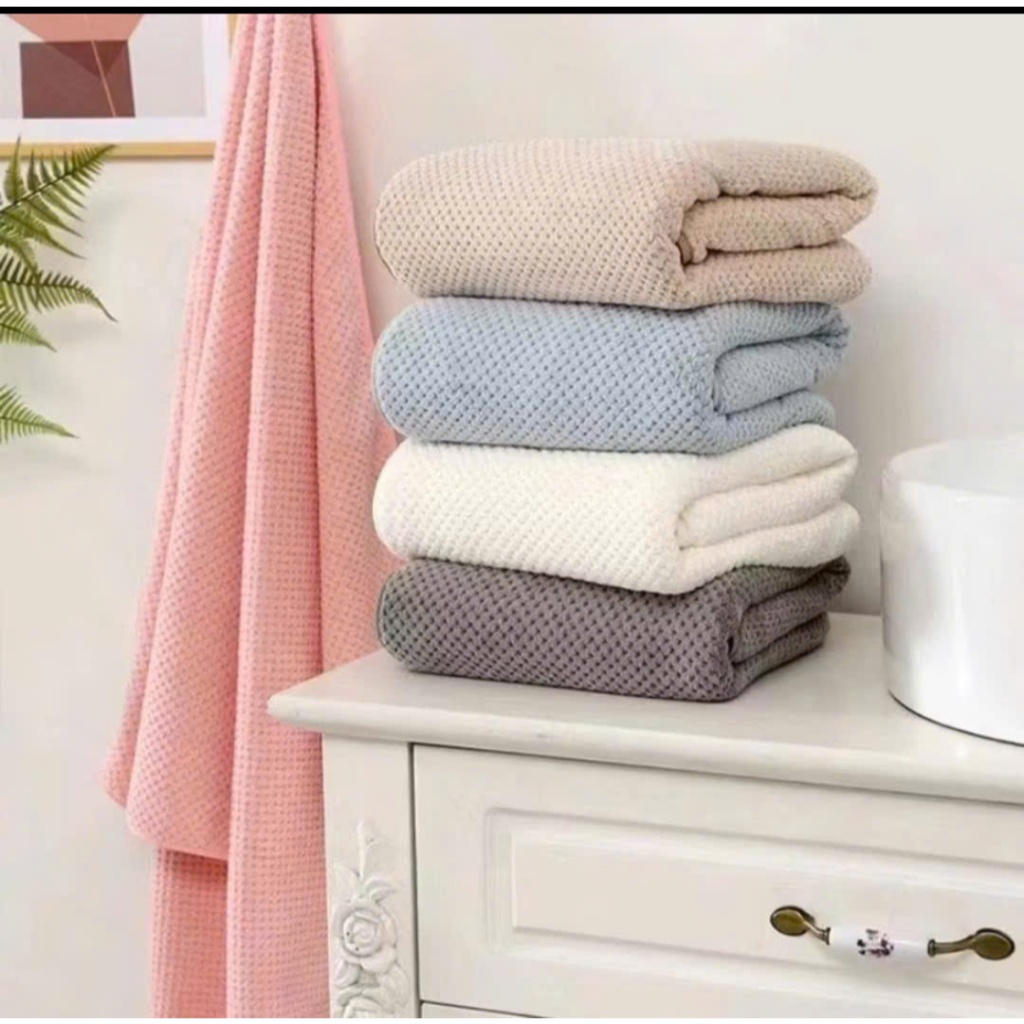 Khăn tăm san hô siêu thấm hút, khăn tắm hàn quốc chất liệu sợi Microfiber kích thước 70x140cm