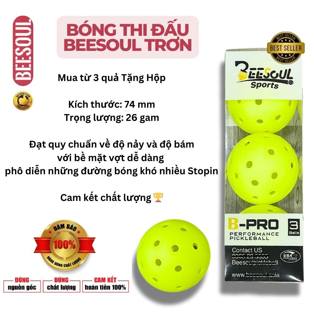 Bóng pickleball 48 lỗ,40 lỗ thi đấu tập luyện CHUYÊN NGHIỆP ngoài trời đủ màu chất lượng quốc tế