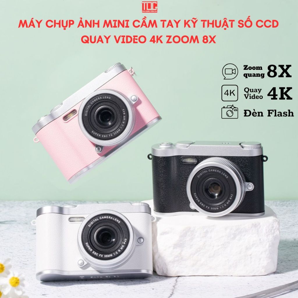 (Tặng Thẻ Nhớ) Máy chụp ảnh mini KÈM THẺ 512G TDHome retro kỹ thuật số ...