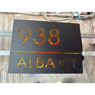( HỎA TỐC )BẢNG, BIỂN SỐ NHÀ. Alcorest gương vàng + mica cán ghi sần, số chìm, ngoài trời, sang trọng tinh tế