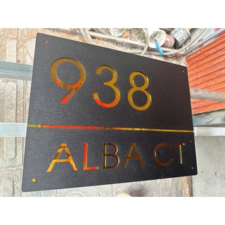 ( HỎA TỐC )BẢNG, BIỂN SỐ NHÀ. Alcorest gương vàng + mica cán ghi sần, số chìm, ngoài trời, sang trọng tinh tế