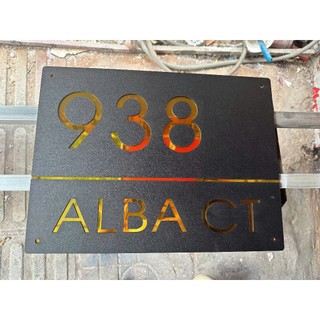 ( HỎA TỐC )BẢNG, BIỂN SỐ NHÀ. Alcorest gương vàng + mica cán ghi sần, số chìm, ngoài trời, sang trọng tinh tế