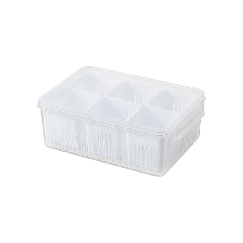 Hộp bảo quản tủ lạnh 6 lưới,hộp bảo quản thực phẩm trái cây có lưới lọc thoát nước