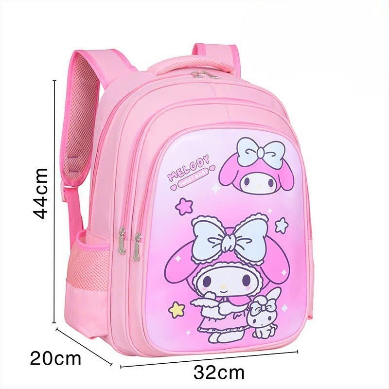 Balo cho bé trai bé gái cấp 1 cấp 2 họa tiết đáng yêu phi hành gia, kuromi melody dễ thương vải chống thấm nước