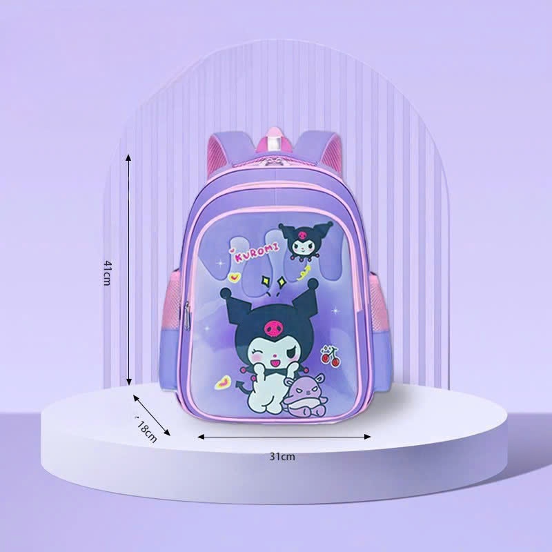 Balo cho bé trai bé gái cấp 1 cấp 2 họa tiết đáng yêu phi hành gia, kuromi melody dễ thương vải chống thấm nước