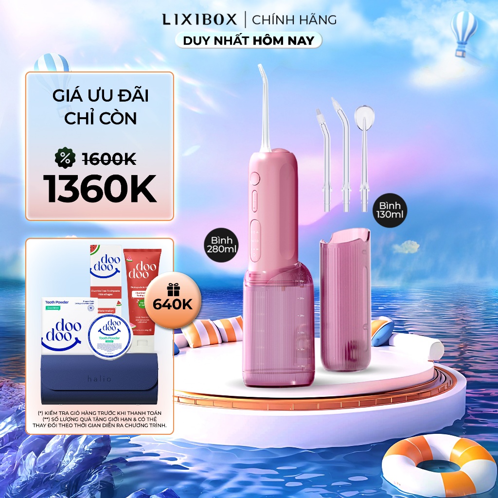 Ảnh Máy Tăm Nước 2 Bình Thay Thế Halio UltraClean Express Hydro Floss Phiên Bản Nâng Cấp 3