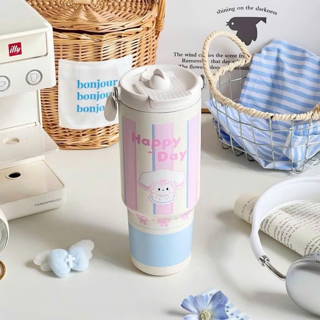 Cốc giữ nhiệt CHUBBY 900ml,cốc giữ nhiệt cute giữ nhiệt 8_12h
