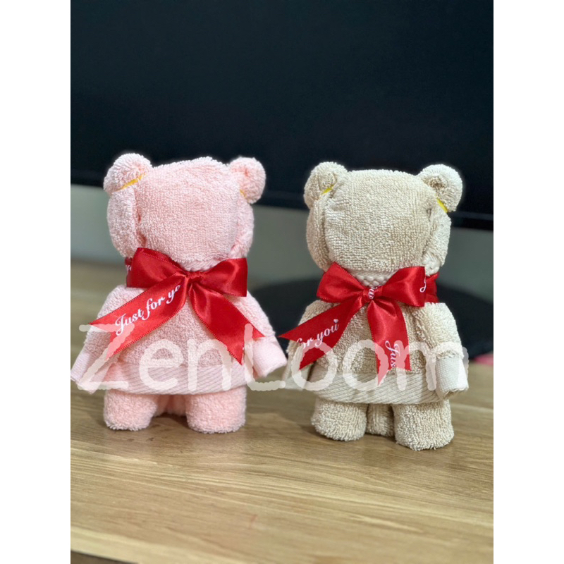 Khăn mặt 30x50cm gấp hình gấu 100% Cotton mềm mịn , thấm hút nước, không phai màu , không xù
