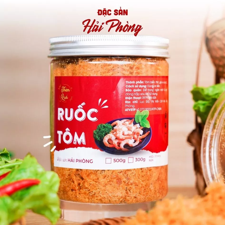 Ruốc Tôm Hải Phòng - Đặc Sản Thơm Ngon, Lọ 300gram
