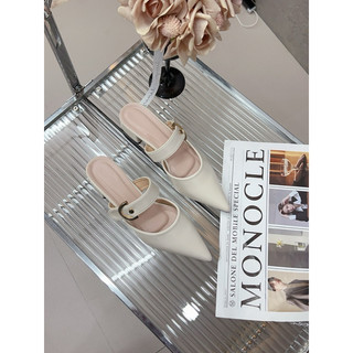 Dép Gót thấp 3cm trang trí khóa chữ D trong sáng , bắt mắt cực êm chân Giày Bánh Bèo mã Depkhoad3cm