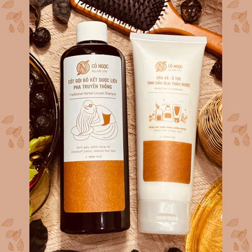 Combo 500ml Cốt Gội Bồ Kết Dược Liệu Pha Truyền Thống, 250ml Dầu Xả Ủ Tóc Tinh Dầu Ôliu Thảo Dược