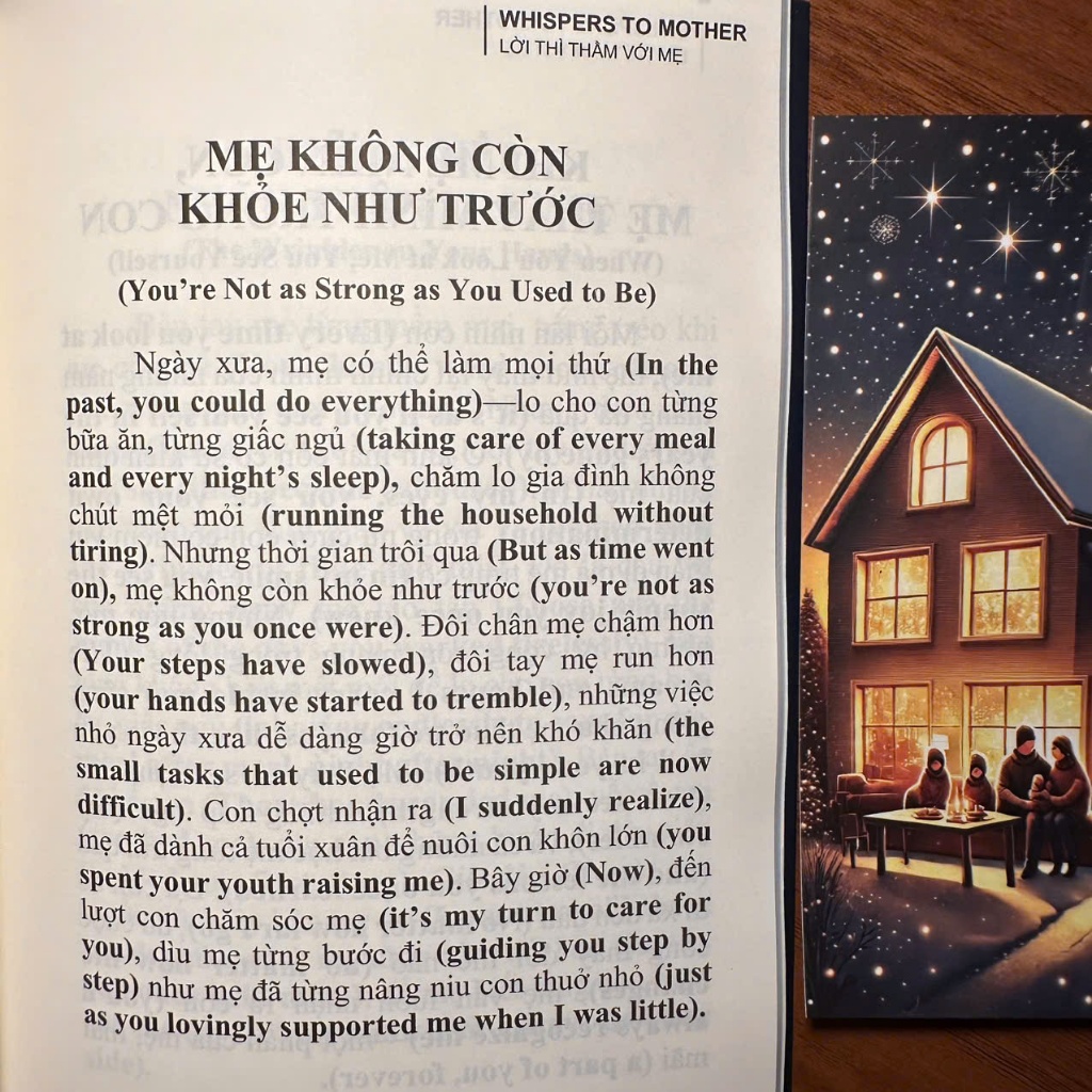 Sách Song Ngữ Anh Việt Lời Thì Thầm Với Mẹ - Whispers To Mother  + Kèm Mã File Nghe