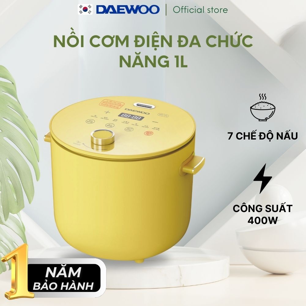 Ảnh Nồi cơm điện mini 1-2 người 1L Hàn Quốc Daewoo DWRC-Y201 công suất 400W, bảo hành 12 tháng 1