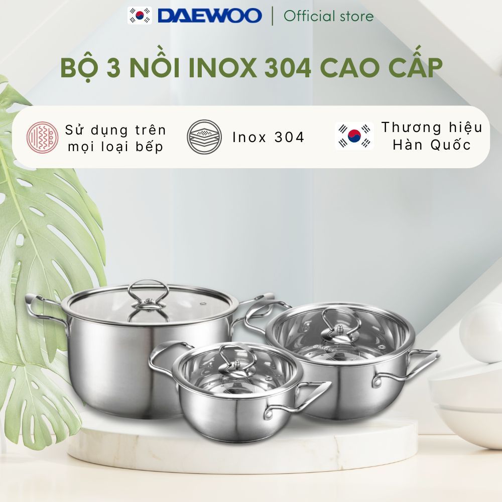 Ảnh Nồi inox bếp từ 5 đáy, inox 304 cao cấp siêu bền Daelux (18cm,20cm,22cm,24cm) 1
