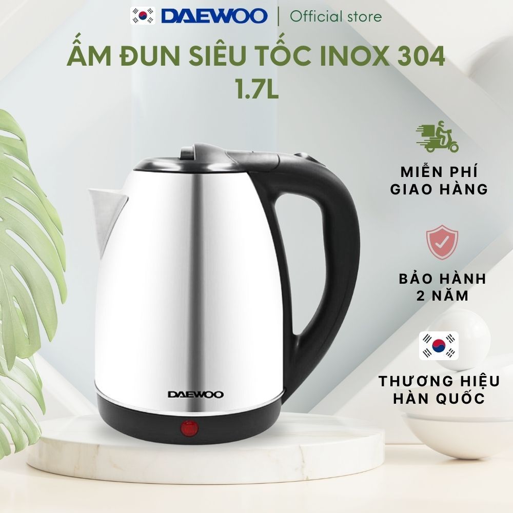 Ảnh Ấm siêu tốc inox 304 cao cấp đảm bảo an toàn 1.8L Daewoo DWK-S1805 đế xoay 360 độ  - Hàng chính hãng BH 2 năm 1